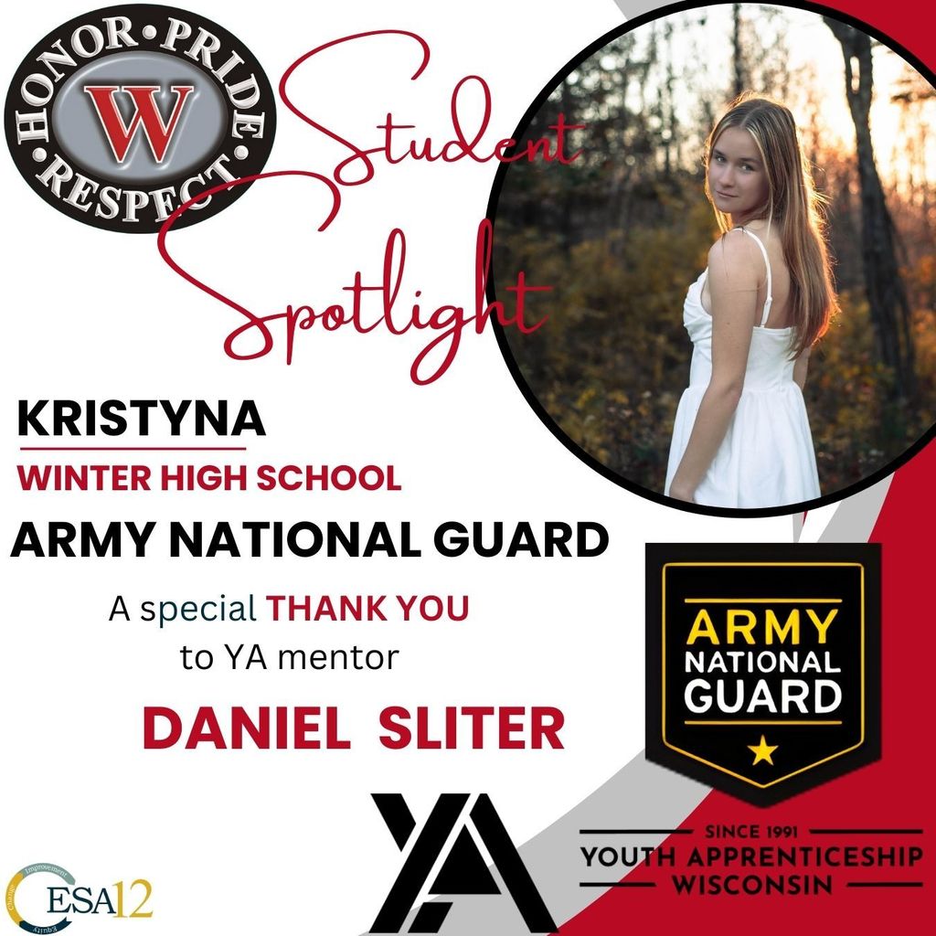 Kristyna, winter high school and Army National Guard