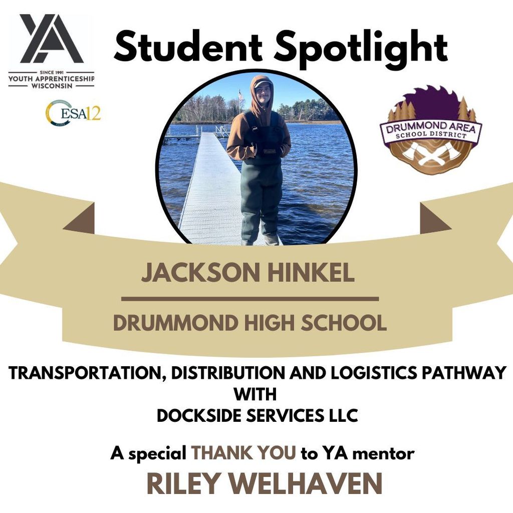Jackson Hinkel, Drummond high school and Dockside Services LLC