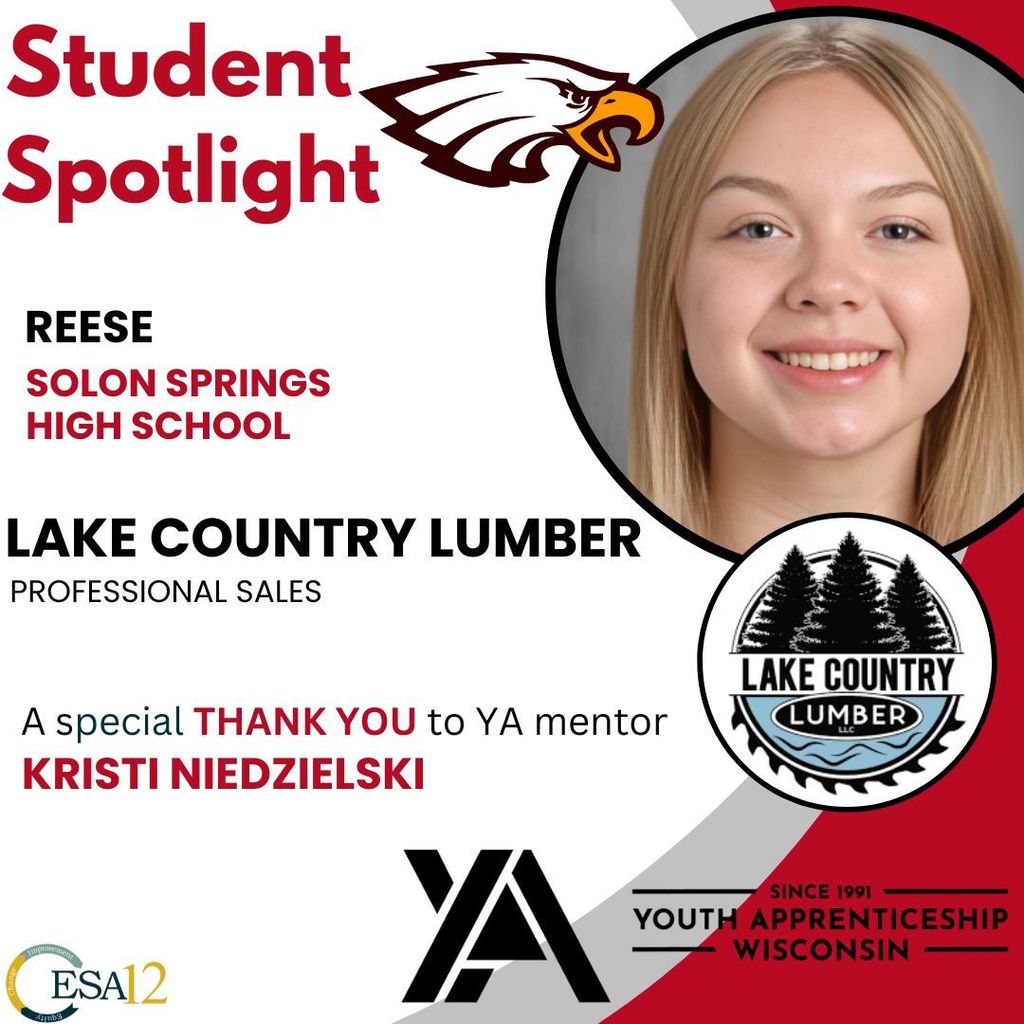 Reese, solon springs high school, and Lake Country Lumber