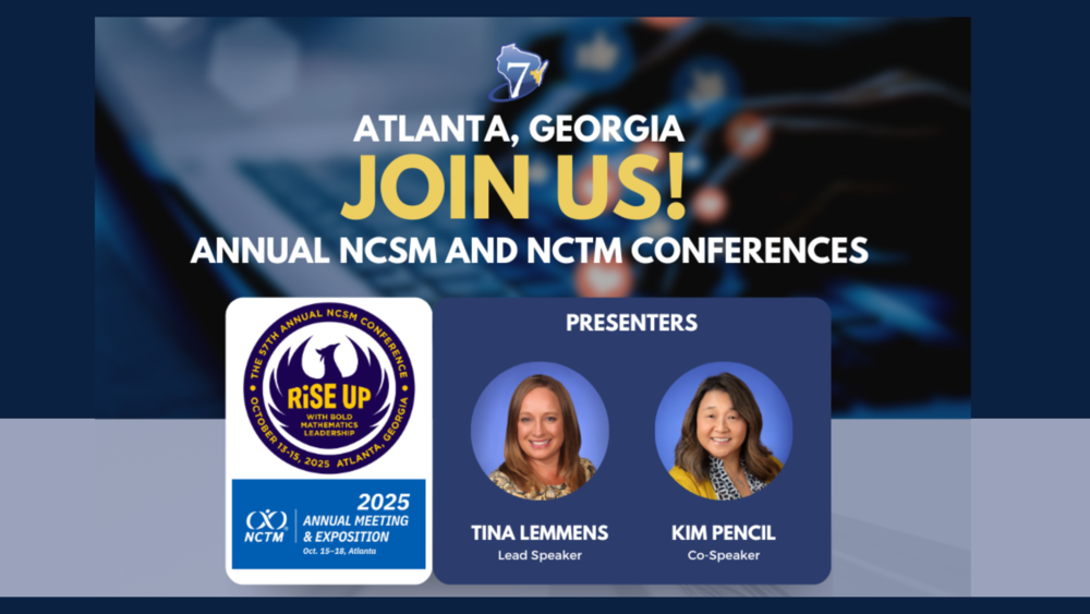 round photo of Tina Lemmens and Kim Pencil for NCSM and NCTM Conference presentation advertising