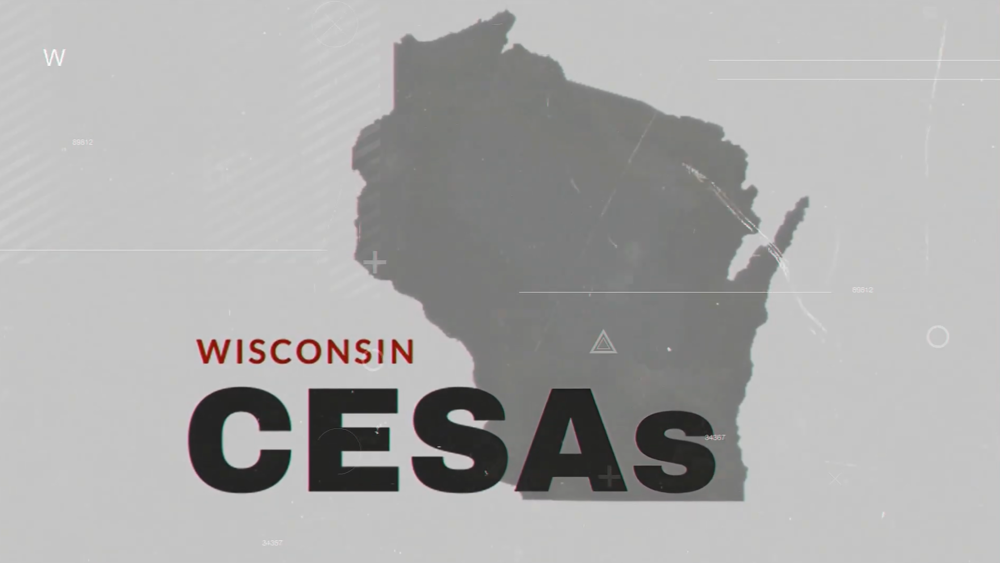 Map of Wisconsin titled Wisconsin CESAs
