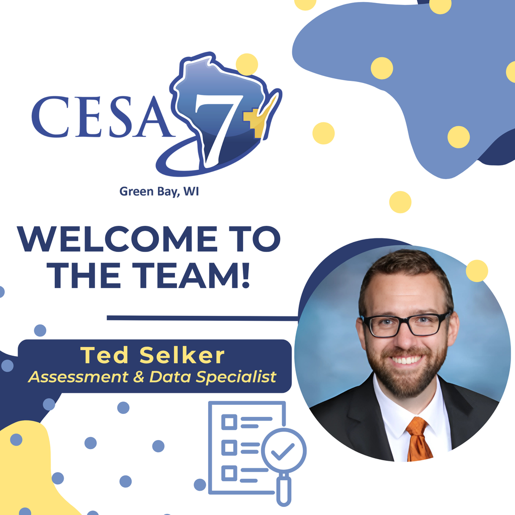 Round photo of Ted Selker CESA 7 logo