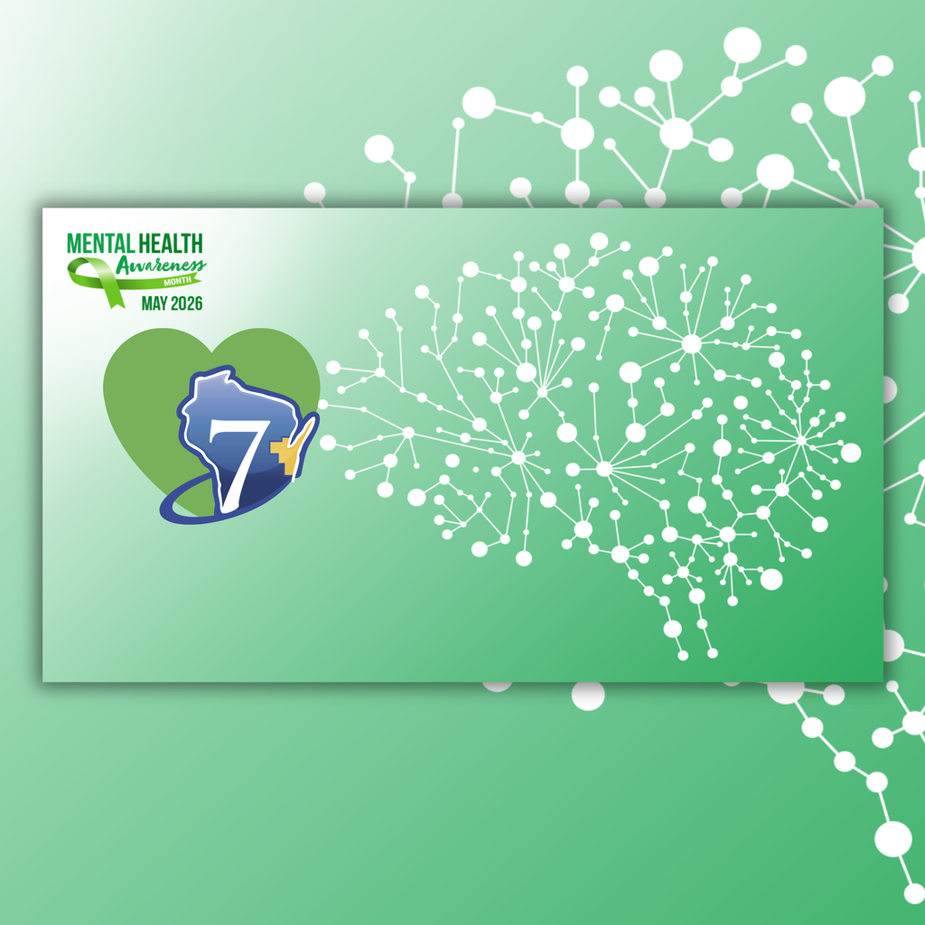 Mental Health Awareness Month May 2026 CESA 7 logo and Green Heart