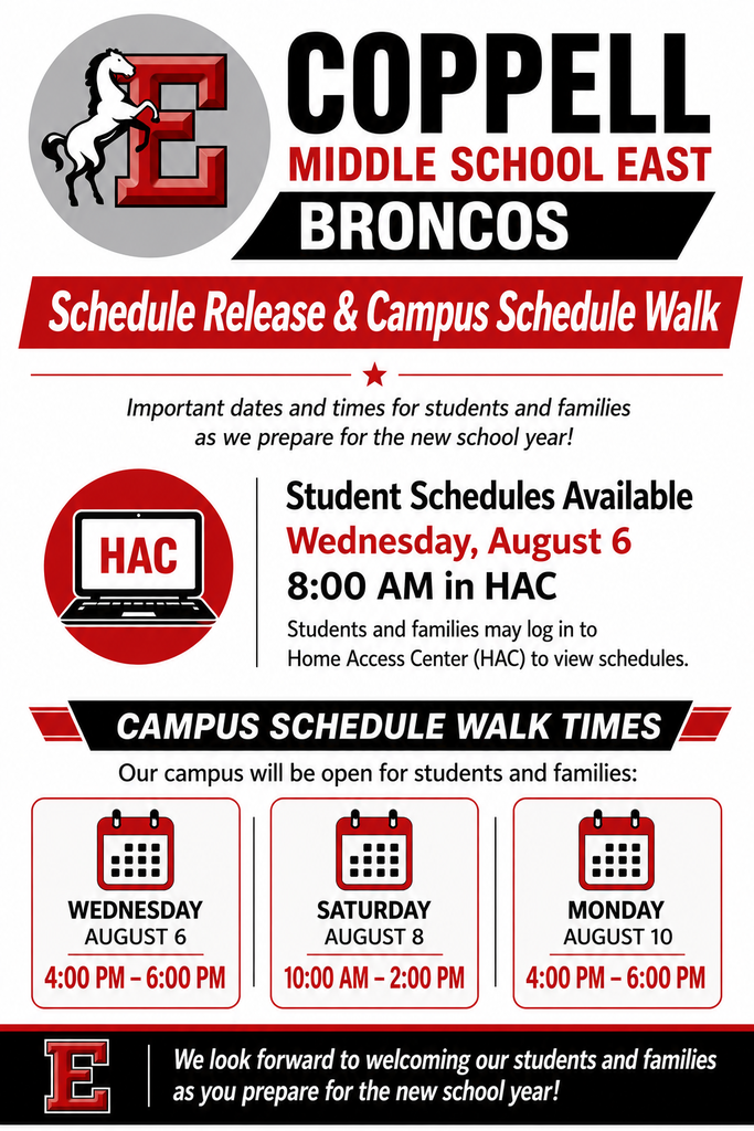 East Schedule Release & Campus Schedule Walk