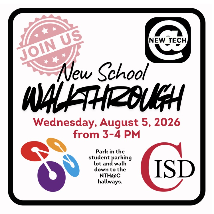 flyer sharing details about the new school walkthrough