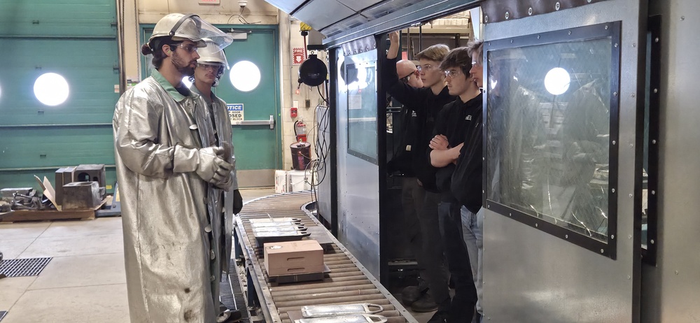 Students listening during Foundry demonstration