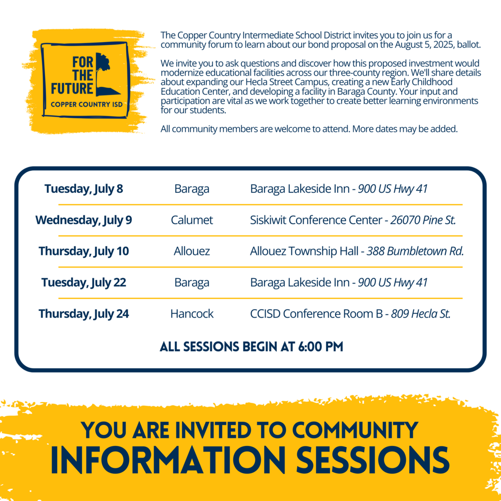 CCISD Bond Porposal Community Information Session Schedule