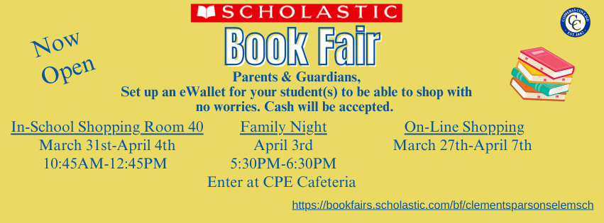 CCISD Logo, Stack of books