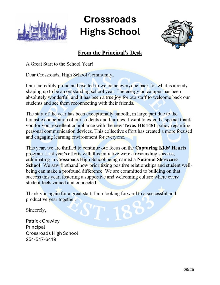Newsletter.  Full Text is below.