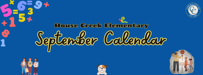 CCISD Logo House Creek Elementary September Calendar