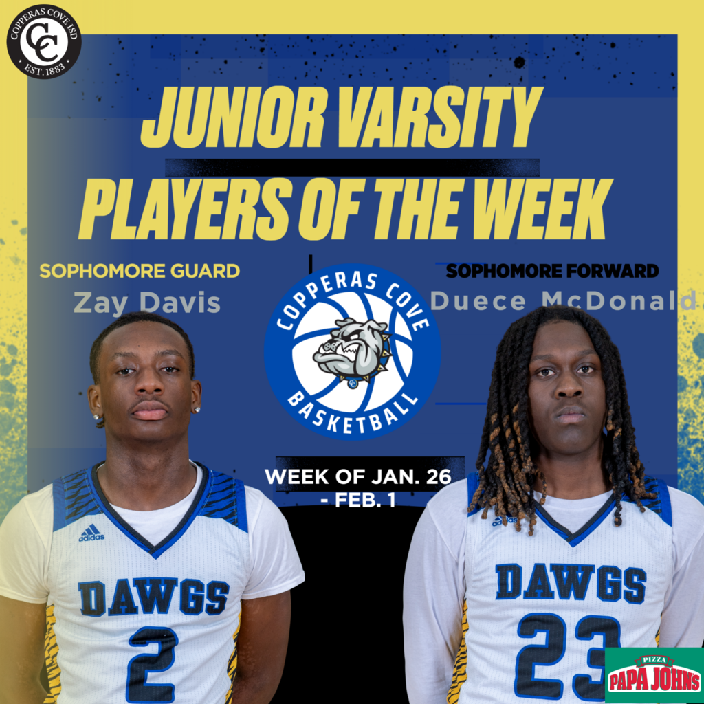 junior varsity players of the week sophmore guard zay davis and sophmore forward duece mcdonald