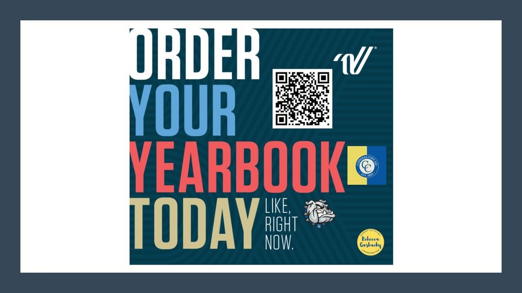 Graphic design with the text: ORDER YOUR YEARBOOK TODAY. LIKE, RIGHT NOW. 