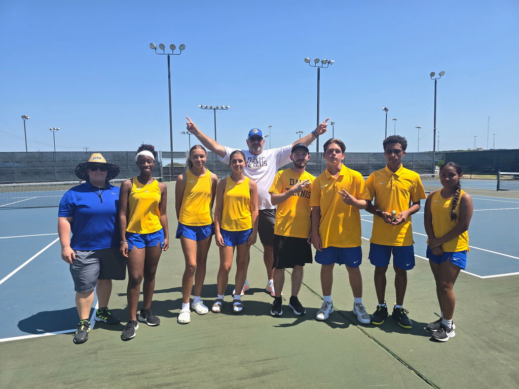 tennis team on the court