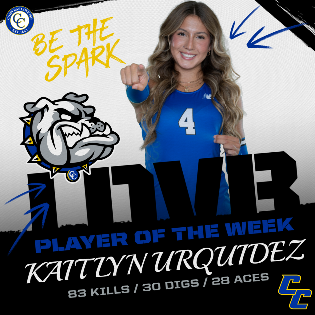 ldvb player varsity player of the week kaitlyn urquidez 83 kills, 30 digs, 28 aces. be the spark