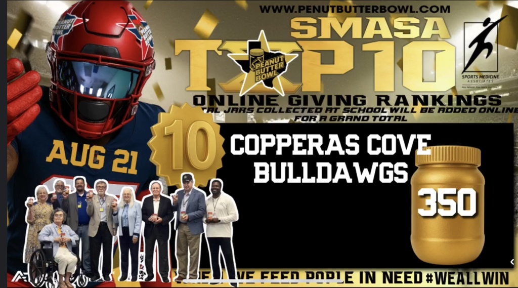 www. peantubutterbowl.com smasa top 10 onlin giving rankings . copperas cove bulldawgs 350