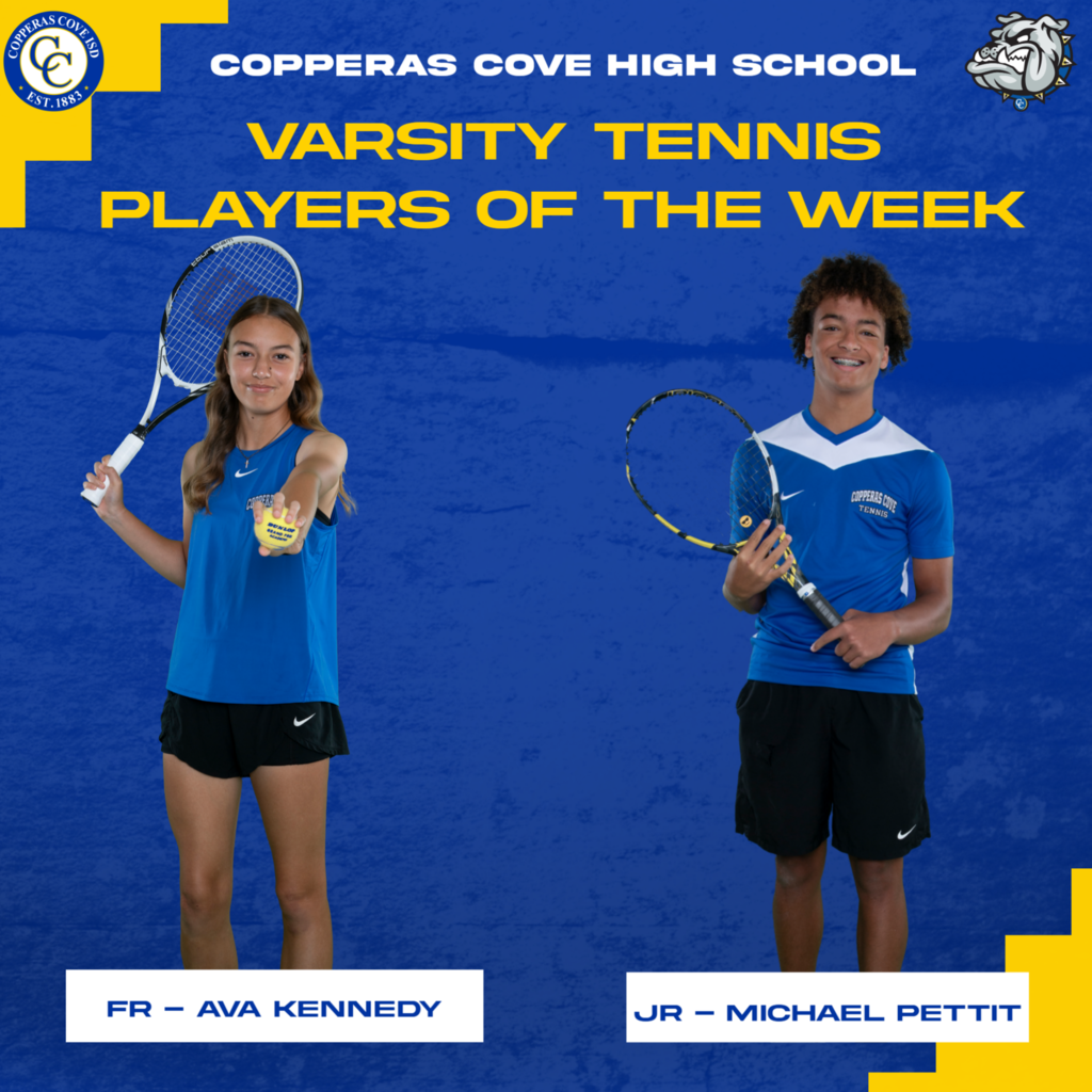 varsity tennis players of the week fr ava kennedy and jr michael pettit