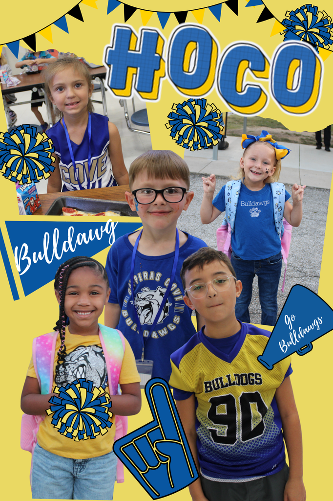Collage of 5 students in Bulldawg pride clothes