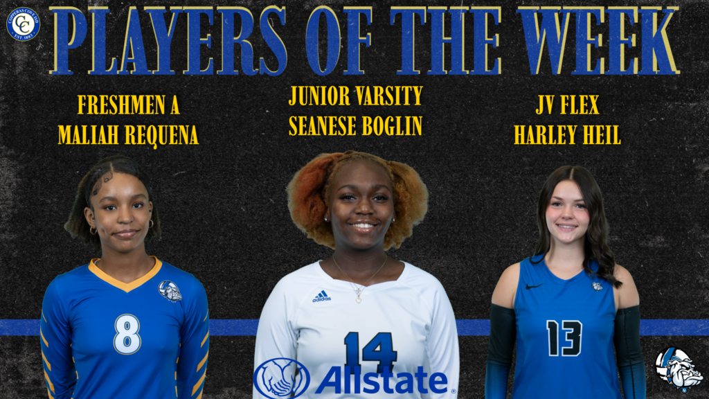 players of the week freshman a maliah requena , jv seanese boglin, and jv flex harley heil
