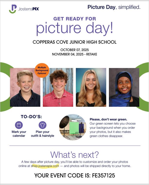 flyer for picture day- text is in the post