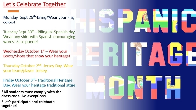 flyer of Hispanic Heritage Month-- text is in the post