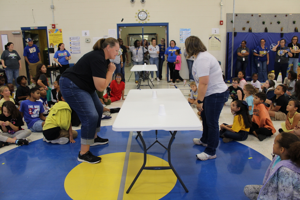 Ms. Knox and Ms. Kinney playing game