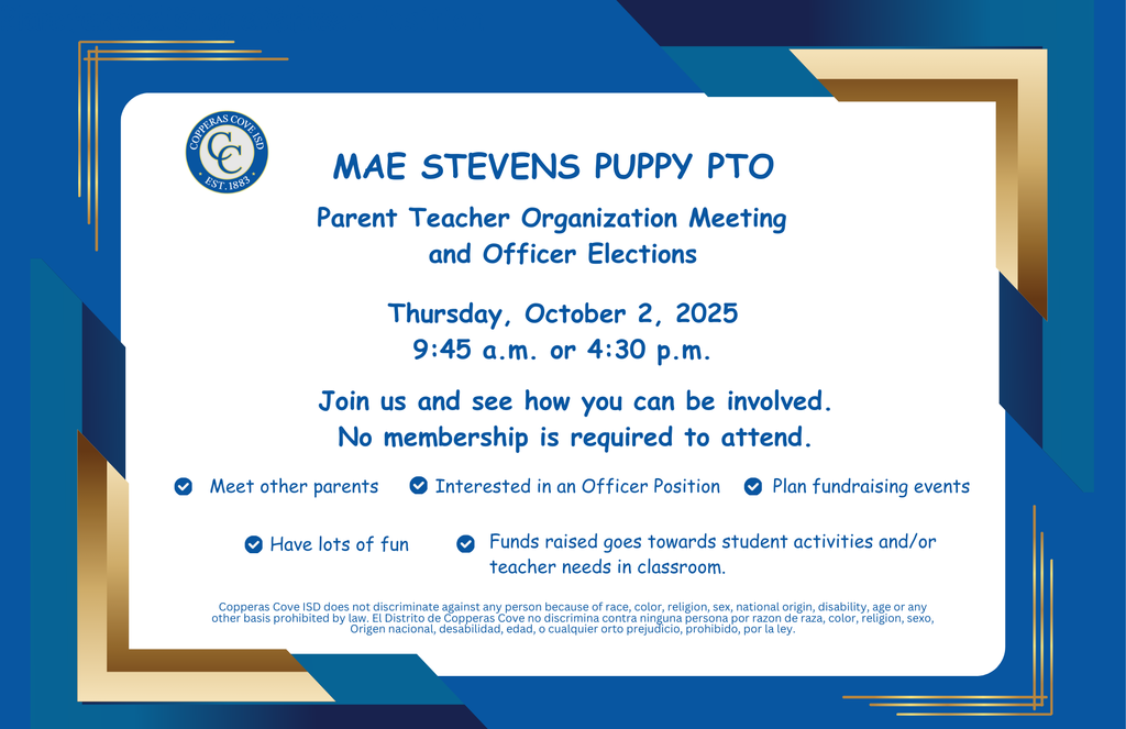 Mae Stevens Puppy PTO meeting