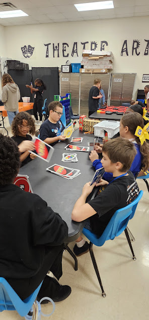Students playing giant UNO