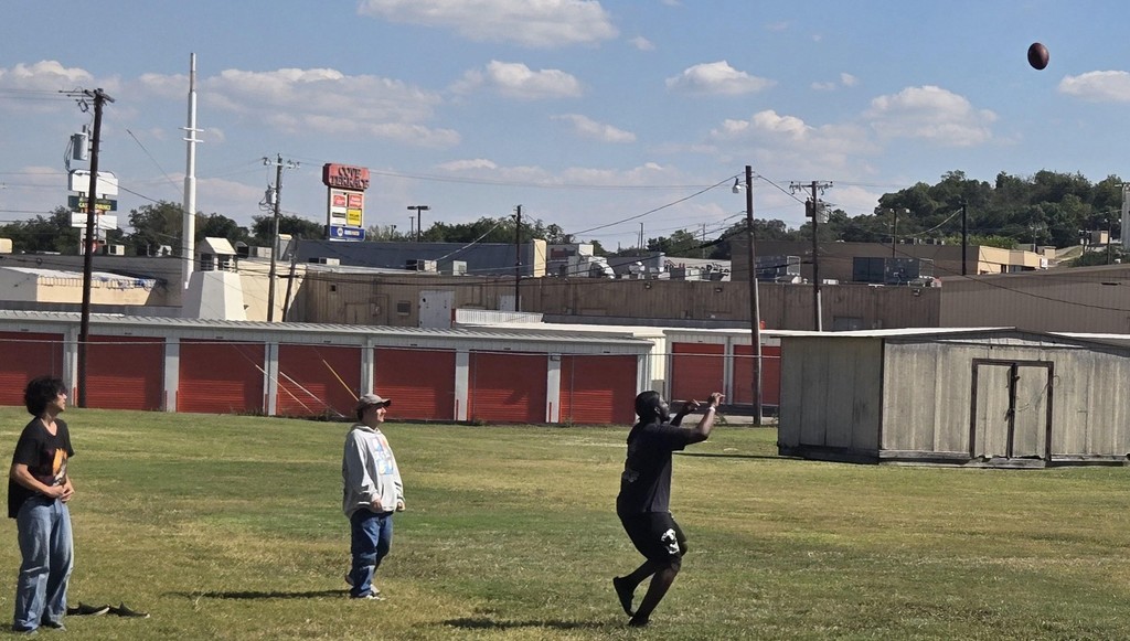 Students playing football