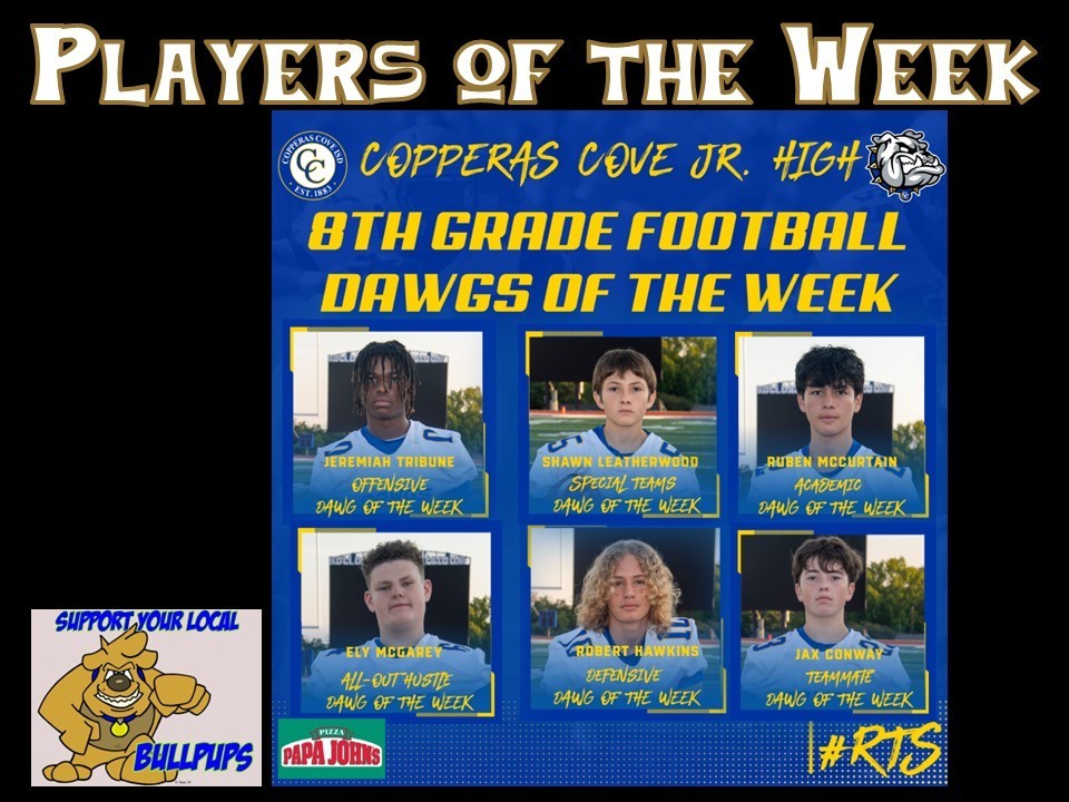 8th Grade Players of the Week- details in the story