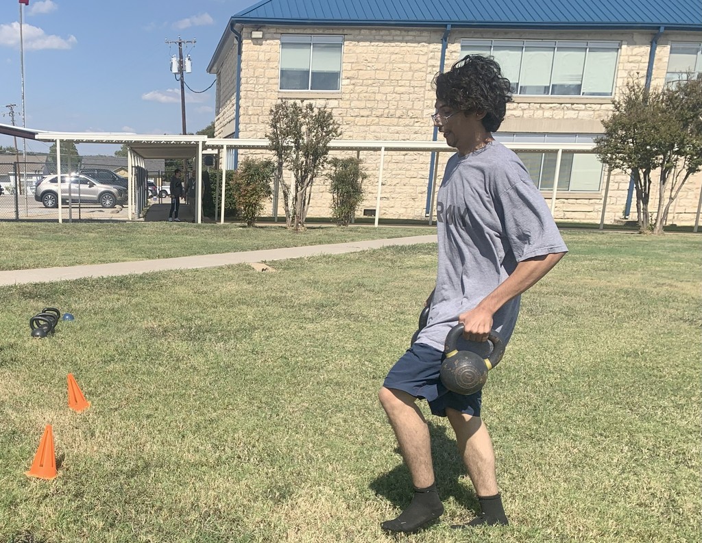 Student participating in challenge