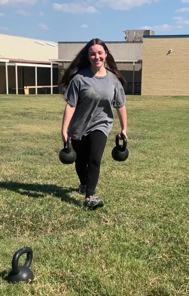 Student participating in challenge