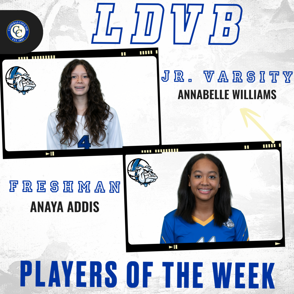 ldvb players of the game jv annabelle williams, freshman anaya addis