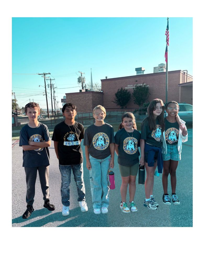 Six of Student council students pose outside of Dock Jackson Jr. Professional Learning Center