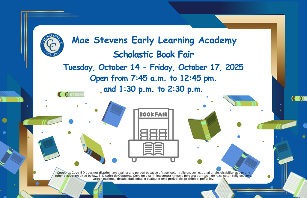 Scholastic Book Fair this week at Mae Stevens Early Learning Academy