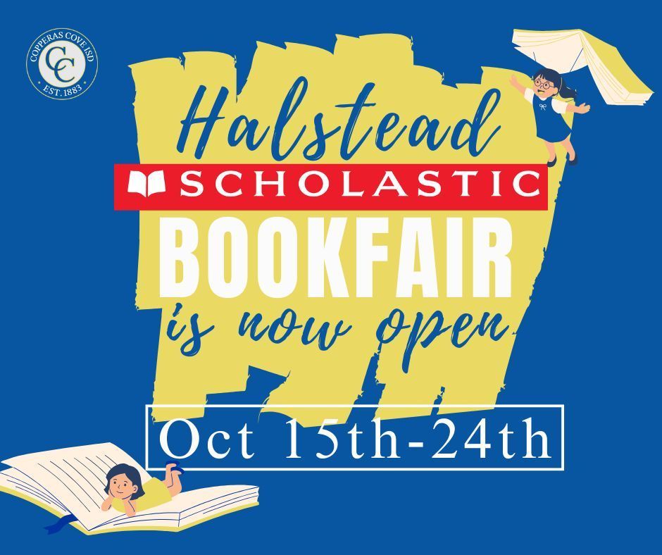 Bookfair flyer with CCISD logo details in caption