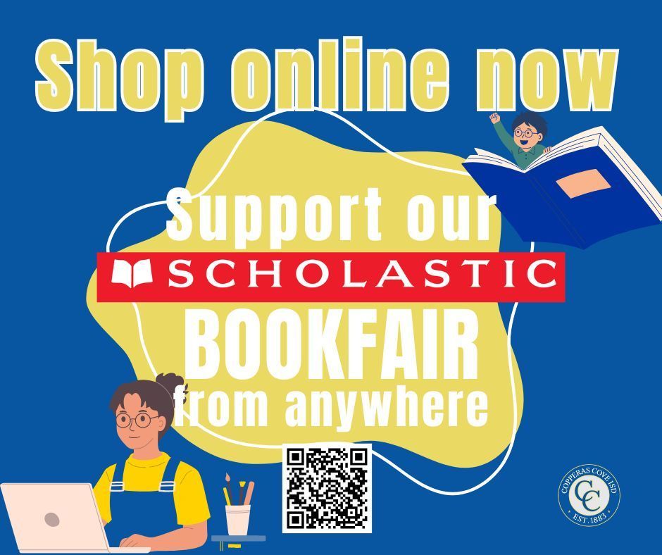 Bookfair flyer with CCISD logo details in caption