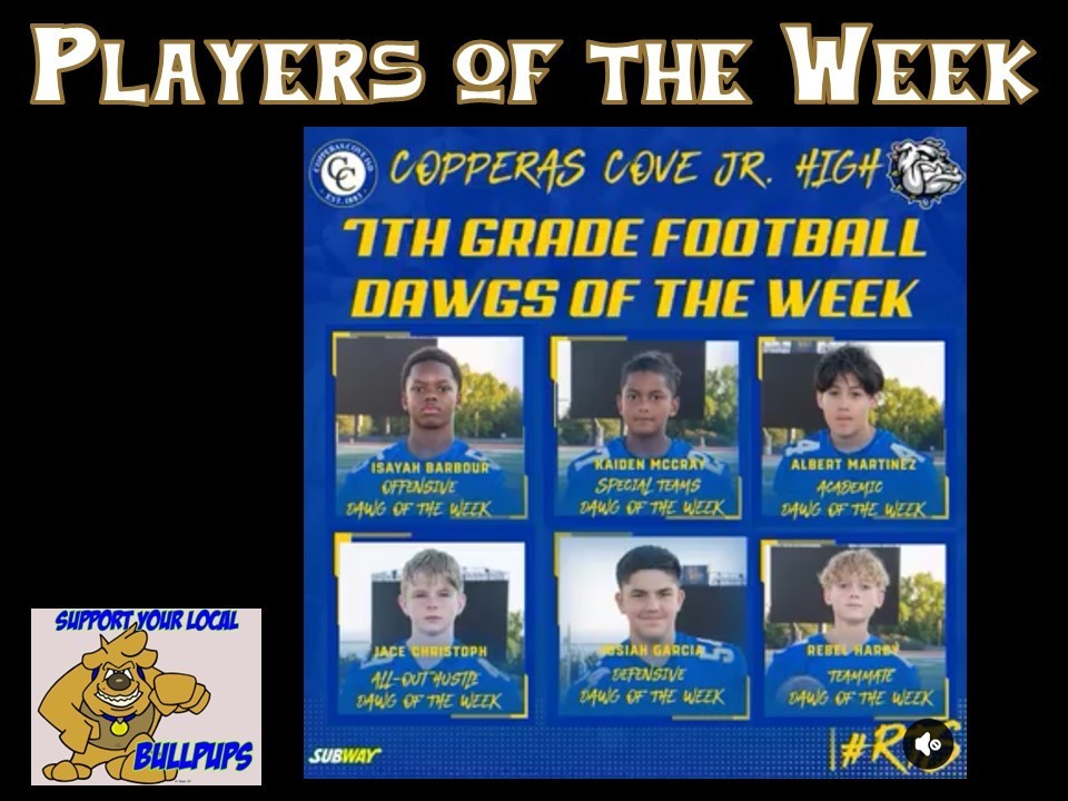 7th Grade Players of the Week- details in the story