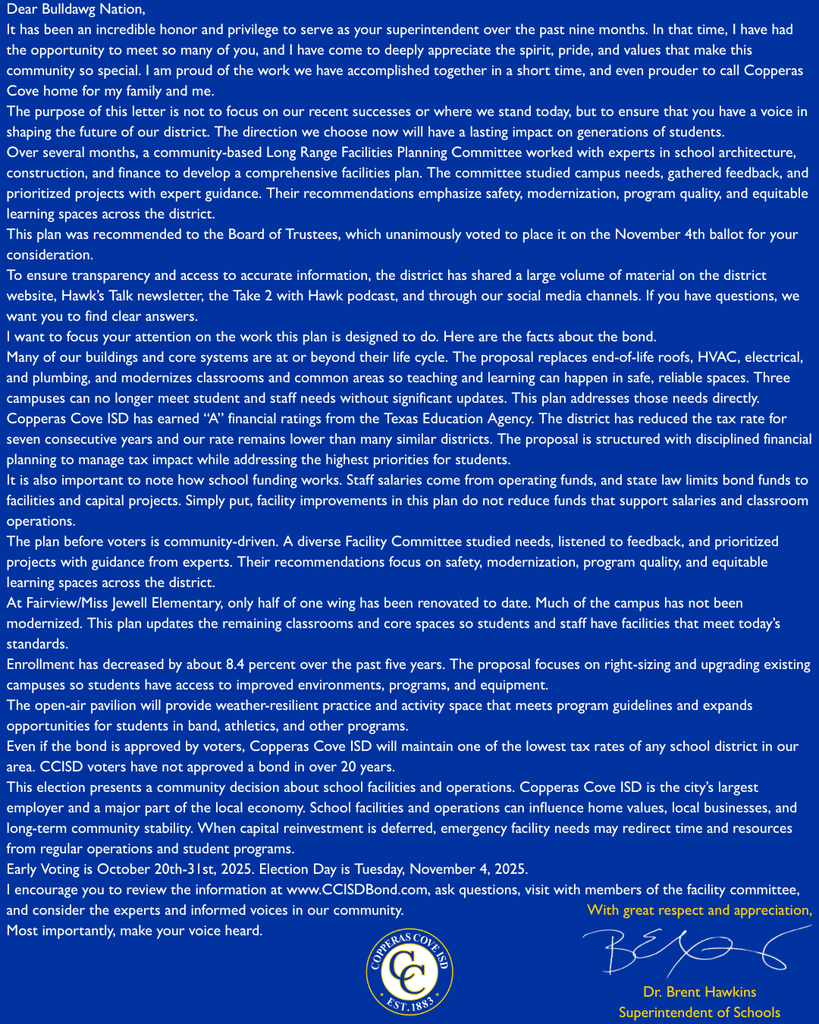 Image of letter. Click link to read