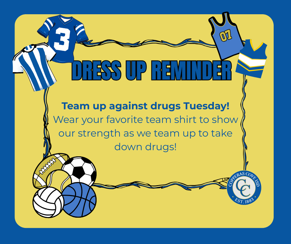 Dress up reminder flyer with CCISD logo details in caption