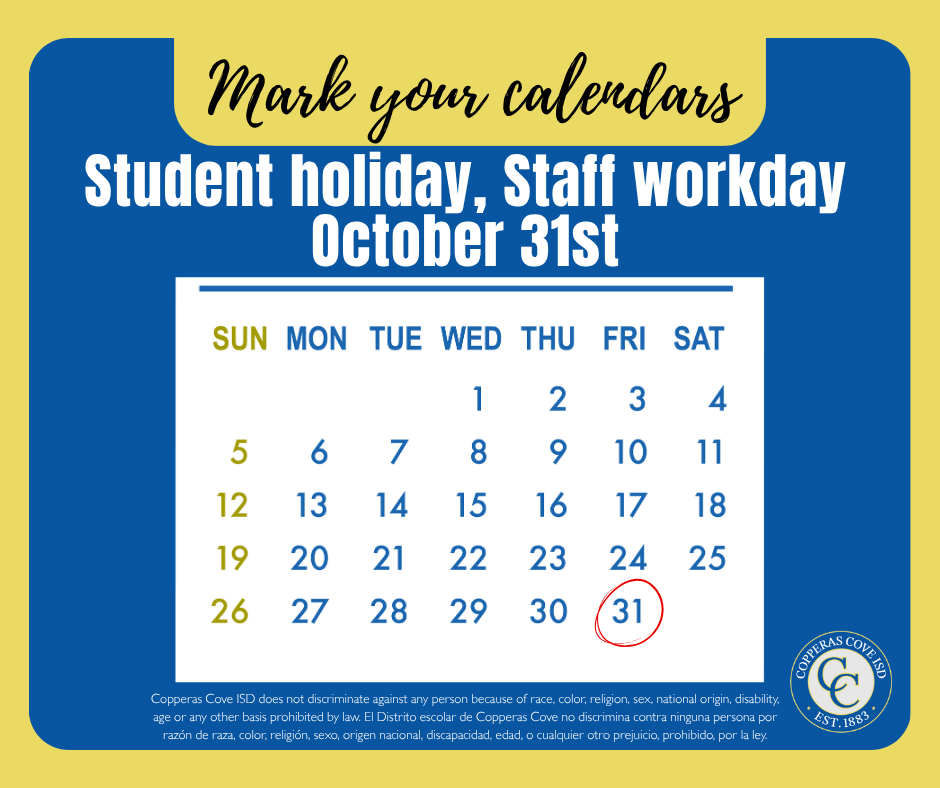 No school reminder flyer with CCISD logo details in caption