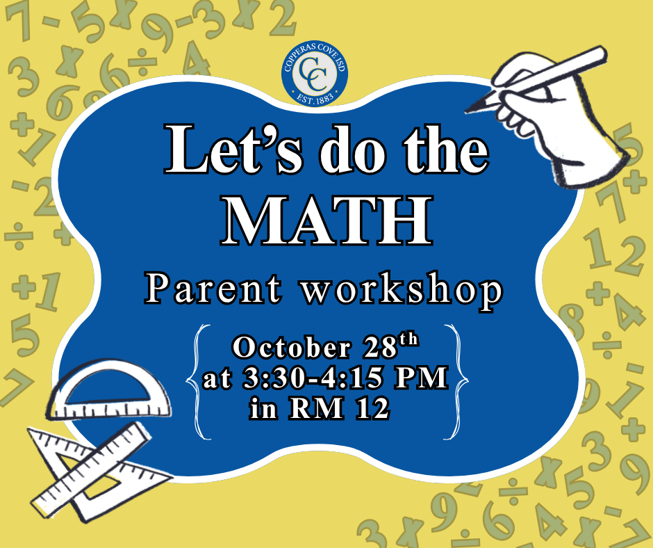 Math Training flyer with CCISD logo details in caption