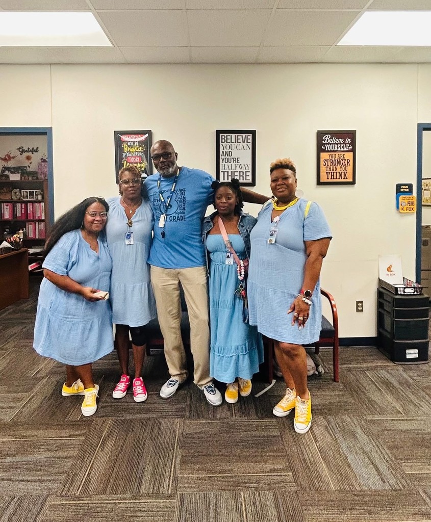 Teacher participating in Twin Day