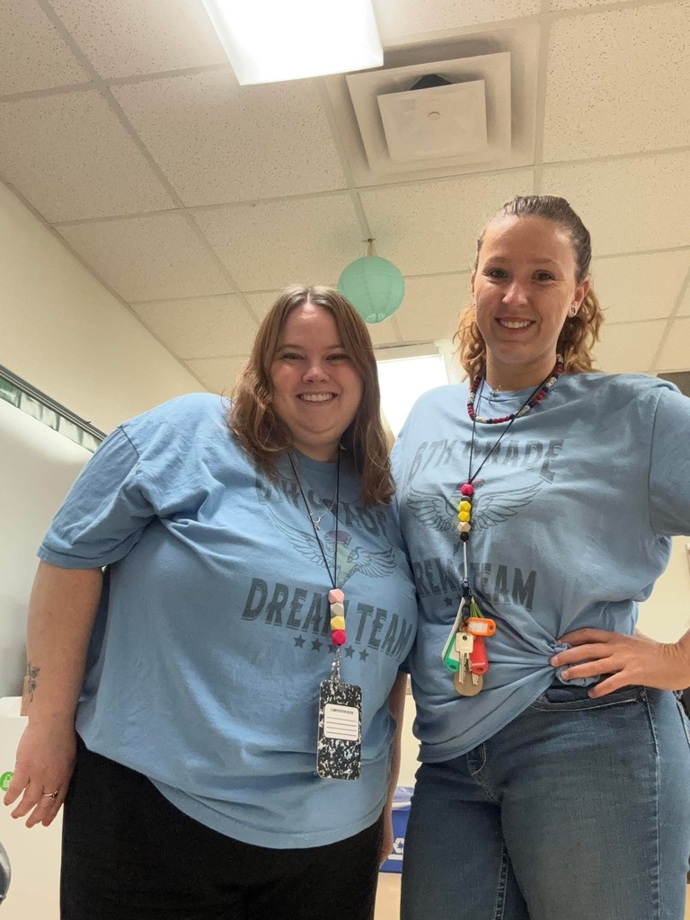 Teacher participating in Twin Day