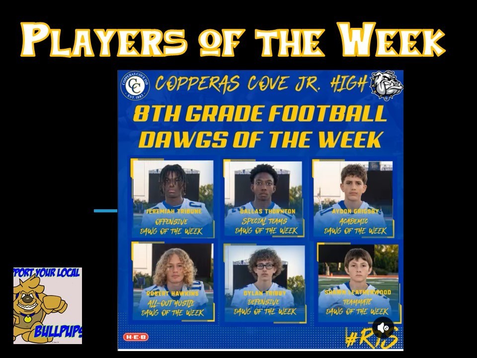 8th Grade Players of the Week- details in the story