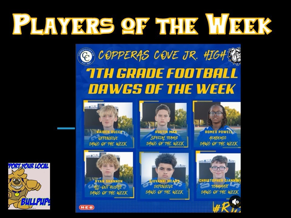 7th Grade Players of the Week- details in the story