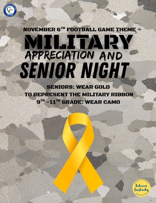 Graphic design with the seals of Rebecca Garbacky and Copperas Cove ISD. Text in message body.