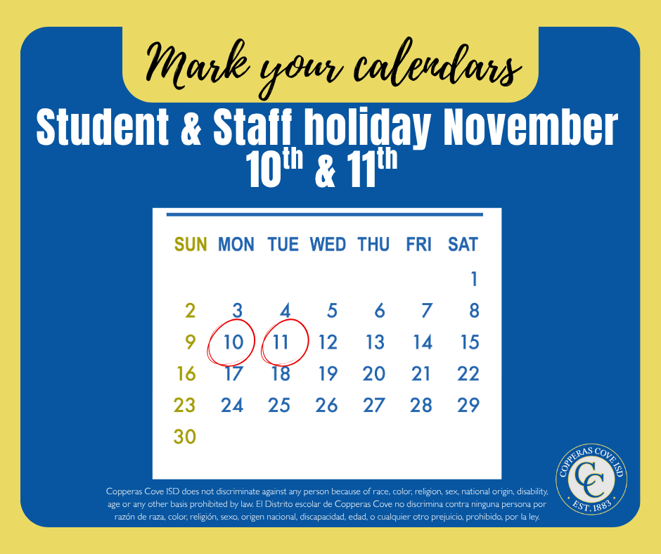 No school flyer with CCISD logo Details in caption