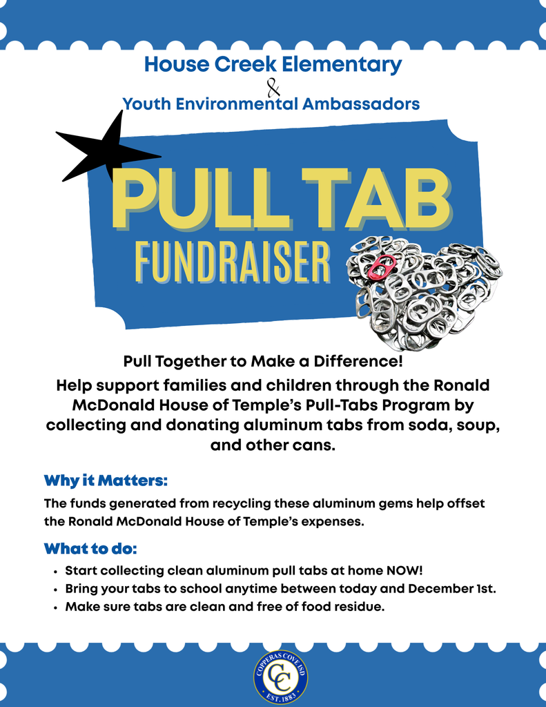 Pull Tab flyer with CCISD logo. Event details in text.