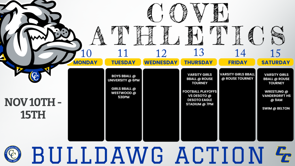 Nov. 11	Uniiversity (Scrimmage)	 V	University	TBA 11-Nov	WESTWOOD	9,jv,v	WESTWOOD	5:30, 5:30, 7:00 13-Nov	VARSITY TOURNAMENT	v	ROUSE	TBA Nov. 14	OPEN	OPEN	OPEN	OPEN 14-Nov	VARSITY TOURNAMENT	v	ROUSE	TBA 15-Nov	VARSITY TOURNAMENT	v	ROUSE	TBA Nov. 15	ATX Duals	VB, VG	Vandegrift HS	9:00am Nov. 15	OPEN	OPEN	OPEN	OPEN 15-Nov	Belton invitational 	ROY AND JEAN POTTS INVITE	TBA	