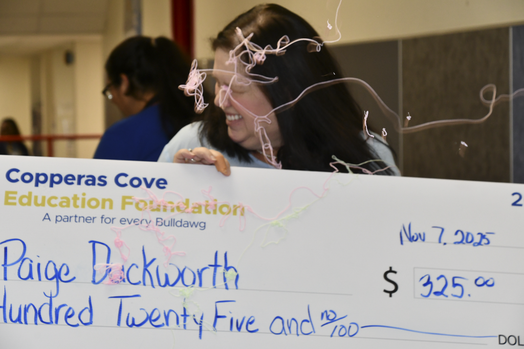 Ms. Duckworth sprayed with silly string